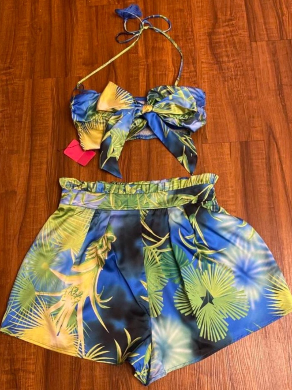 Ladies Tropical Two Piece Short Set